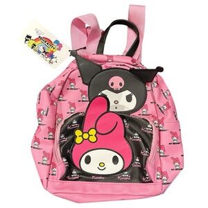 My Melody and Kuromi 12" Faux Leather‎ Pink Mini Backpack